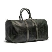 handmade green leather travel bag