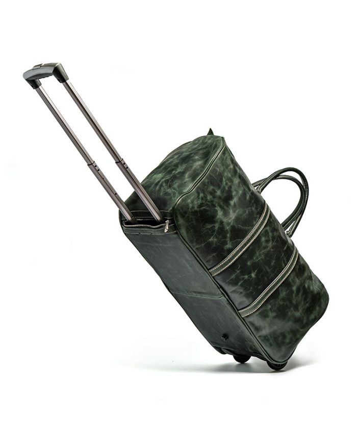 Handmade Wheeled Travel Bag Khaki Green
