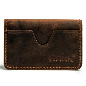 Handmade tan Leather Unisex Card Holder
