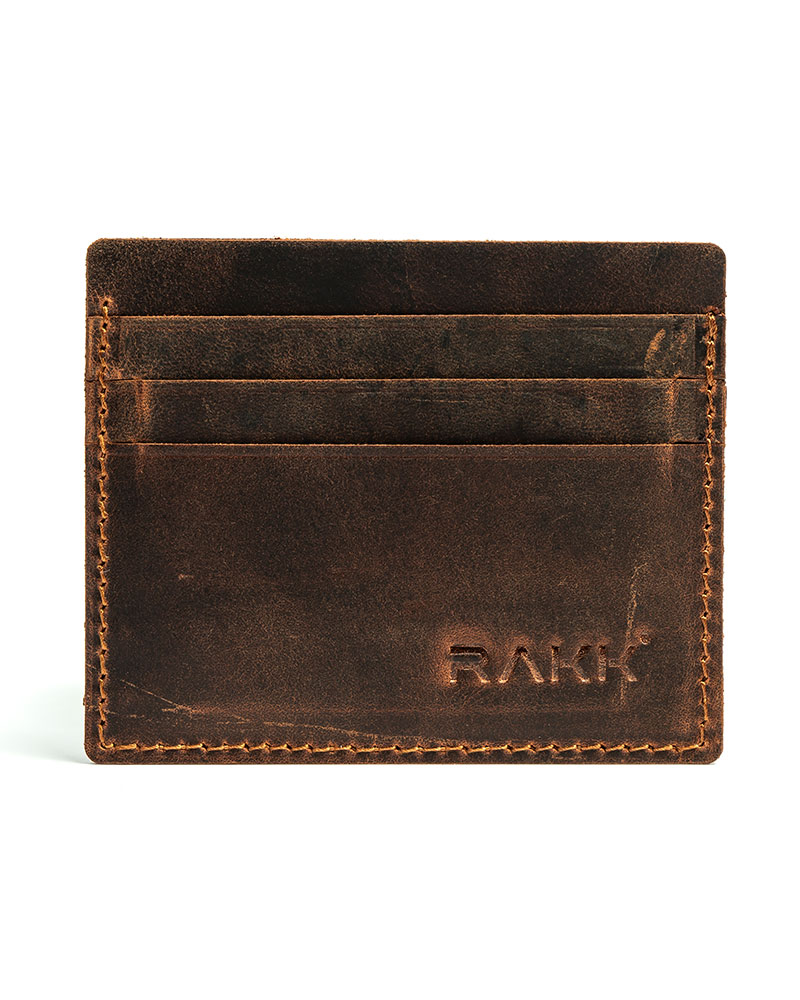 Handmade Crazy Leather Unisex Cardholder