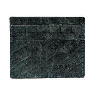 Handmade Water Green Leather Unisex Cardholder