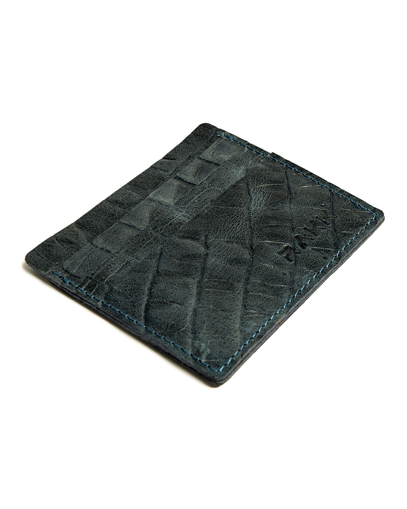 Handmade Water Green Leather Unisex Cardholder