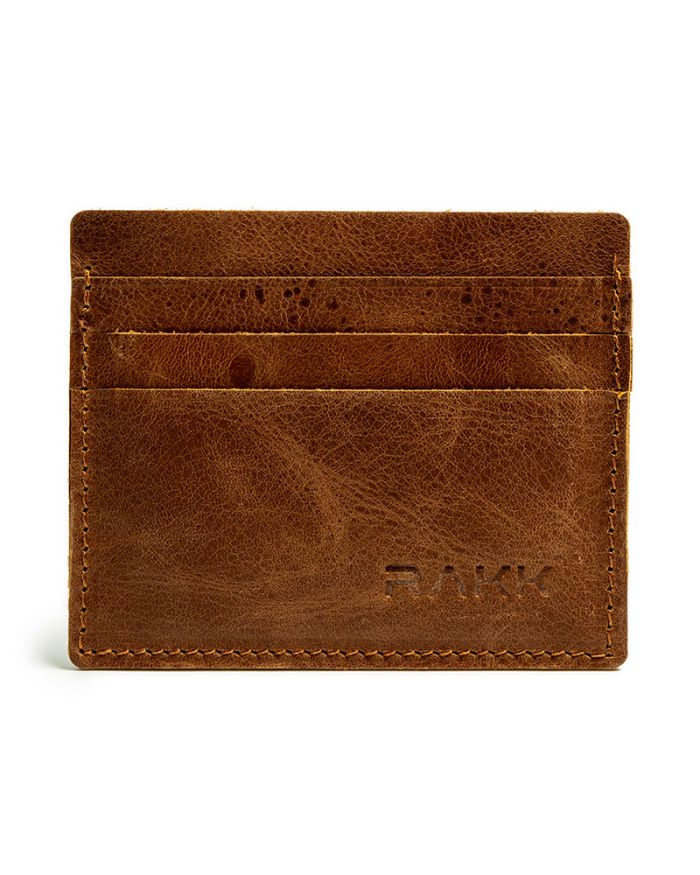 Handmade Tan Leather Unisex Cardholder