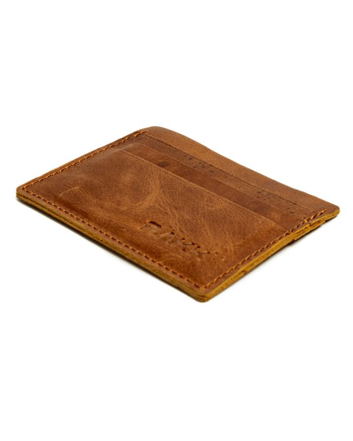Handmade Tan Leather Unisex Cardholder