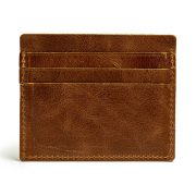 handmade leather unisex cardholder - tan color