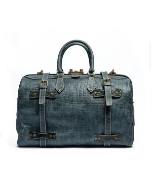 Handmade Green Leather Travel Bag