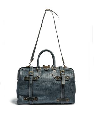 Handmade Green Leather Travel Bag